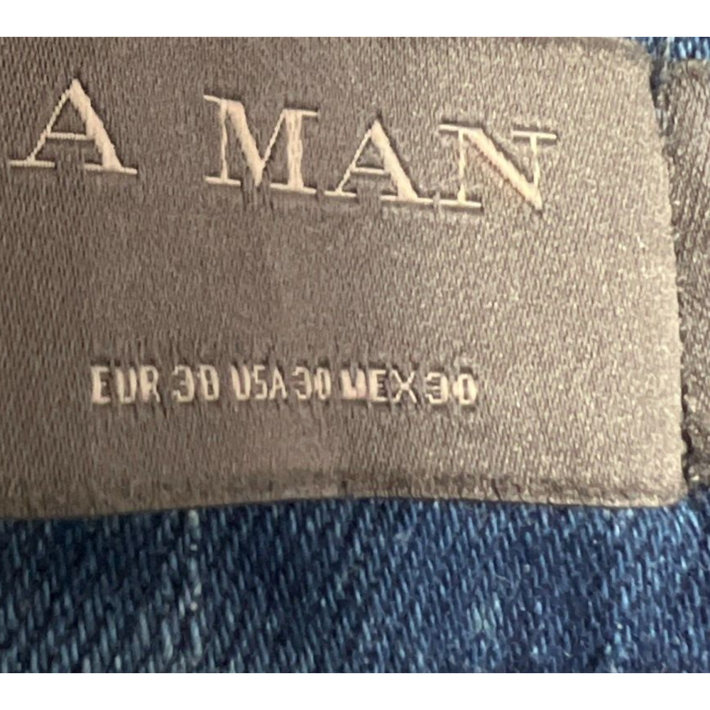 Zara Man Mens Jeans 30 Blue Faded Distressed Skinny Denim Stretch Crop Frayed - Picture 10 of 13